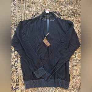 Men’s 3XL Navy Quarter Zip Sweater